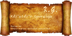 Káplár Georgina névjegykártya
